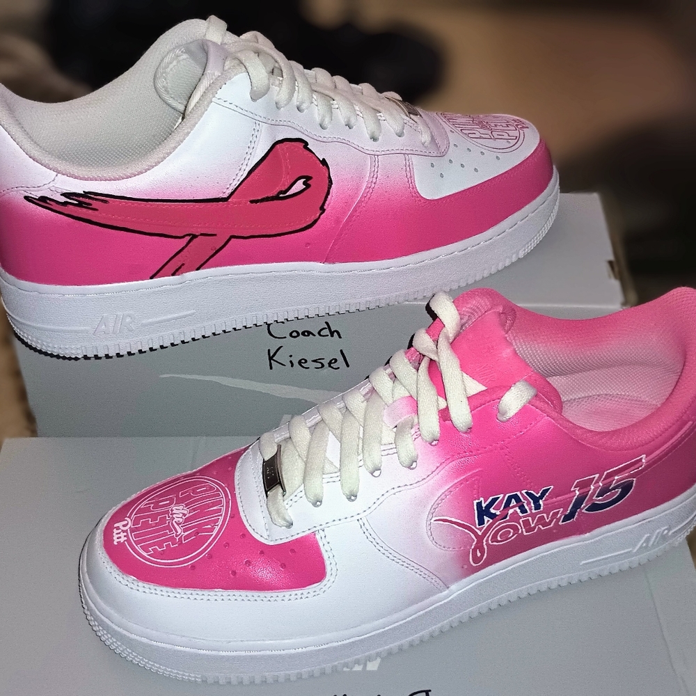 Nike Air Force 1 '07 Kay Yow Custom Made Women's Size 13.5 Men's Size 12